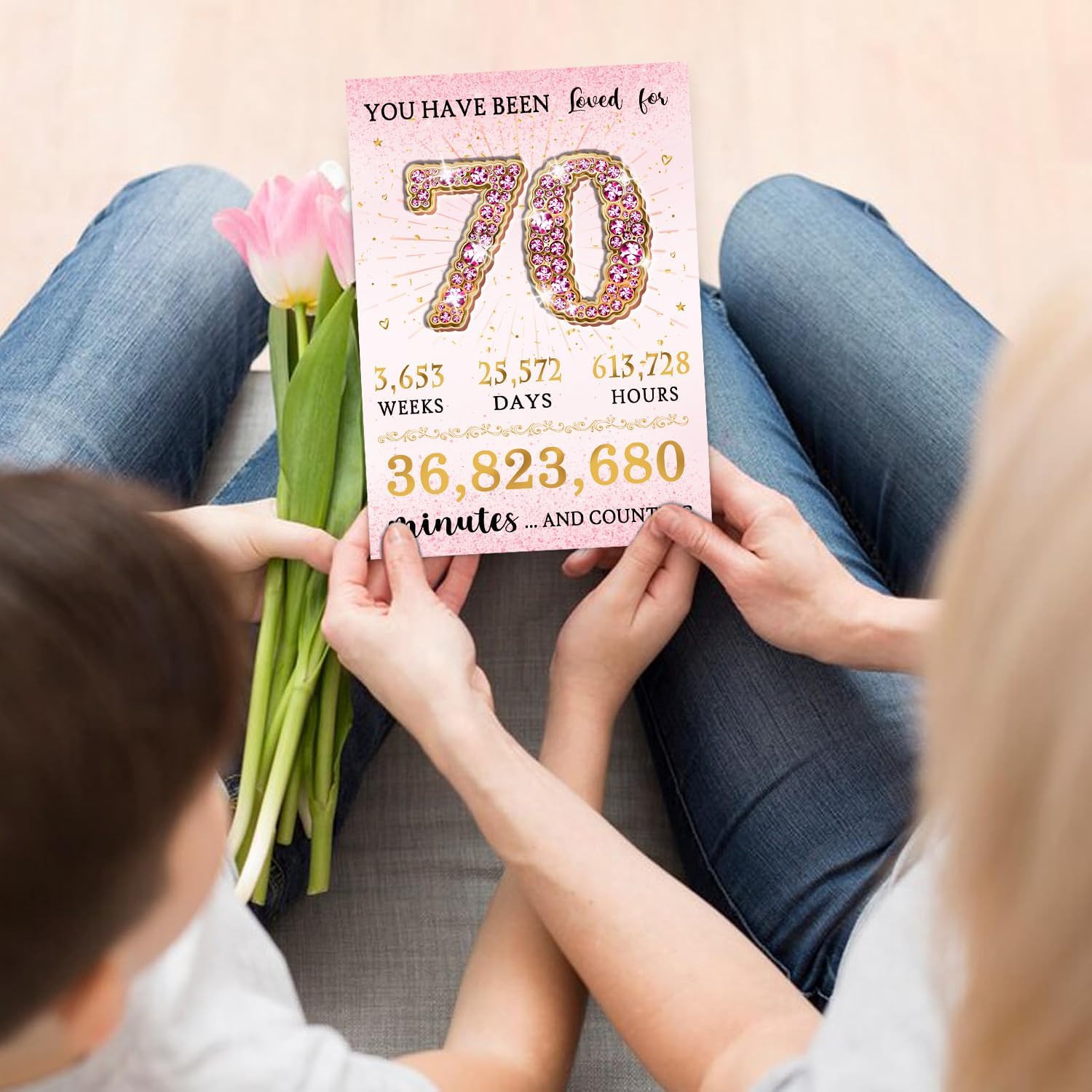 Sutjxc Funny 70th Birthday Card Decorations for Moms, Happy 70 Year Old Birthday Gift for Women, Great 70th Birthday Gifts Idea for Her,Wife, Sister, Friends, Grandma