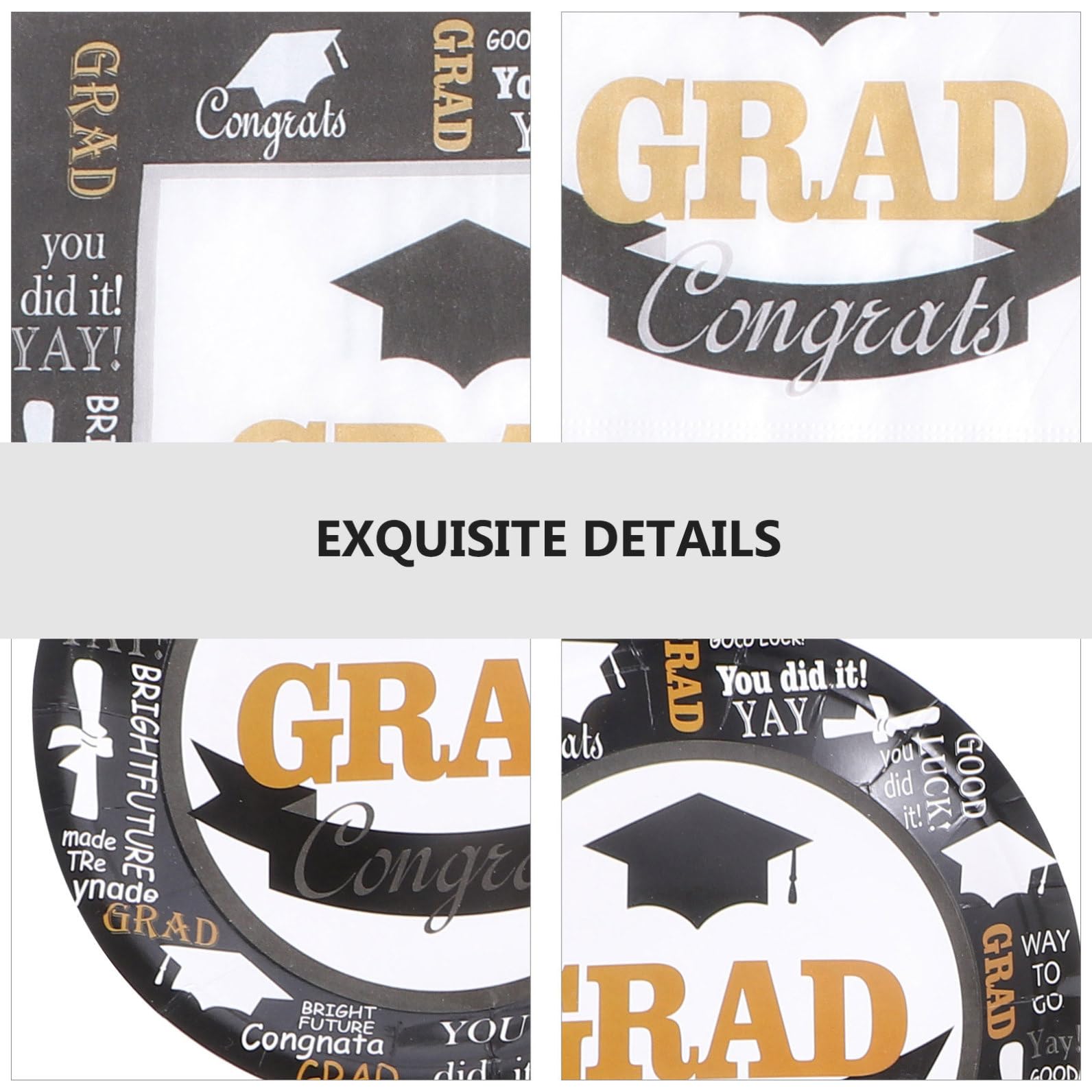 Healeved 3sätze Graduation Party Geschirrset Teiliges Papptellern Sowie Servietten Für Feierliche Anlässe Wiederverwendbar Und Für Abschlussfeiern