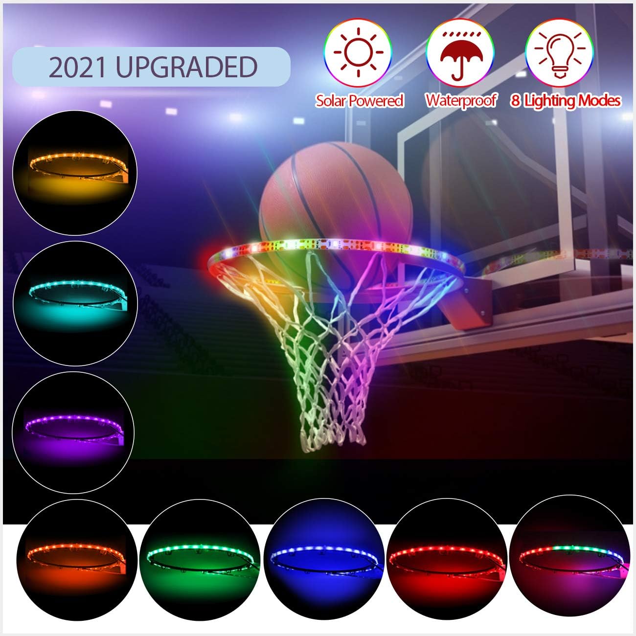 Buy Innoo Tech LED Basketball Hoop Lights, Solar Powered GlowinThe
