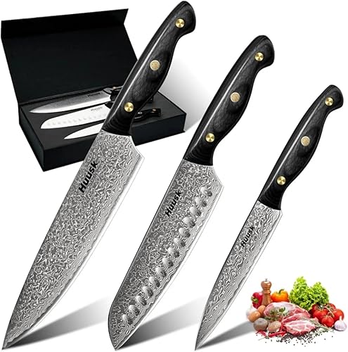 Miniatura 21 de Huusk - Cuchillo Kiritsuke japonés, cuchillo Gyuto, cuchillos de chef japoneses con mango de espiga completa, cuchillos de cocina forjados a mano