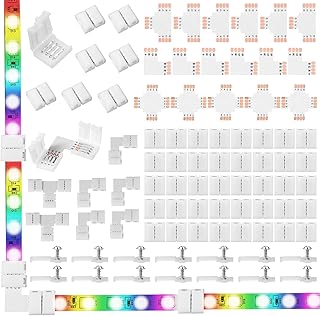 Sponsored Ad - Mudder 95 Pieces 4 Pin LED Light Strip Connectors Set Including Screw Clips, 4 Pin LED Connectors, Cuttable...