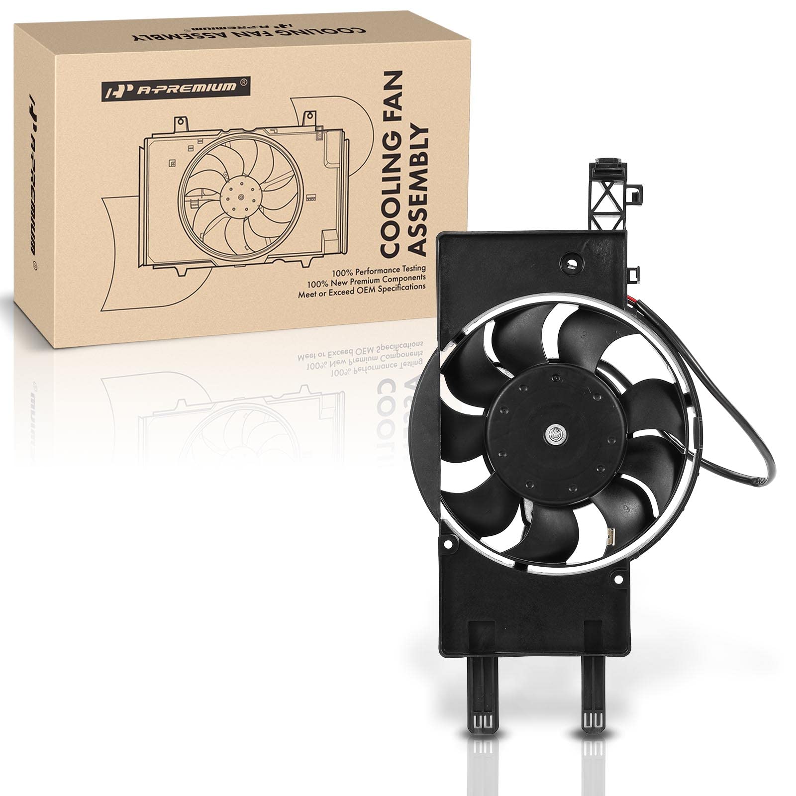 A-Premium Engine Radiator Cooling Fan Assembly Compatible with Ford Focus 2015 2016 2017 2018, L3 1.0L Right Side, Replace# BV6Z8C607L