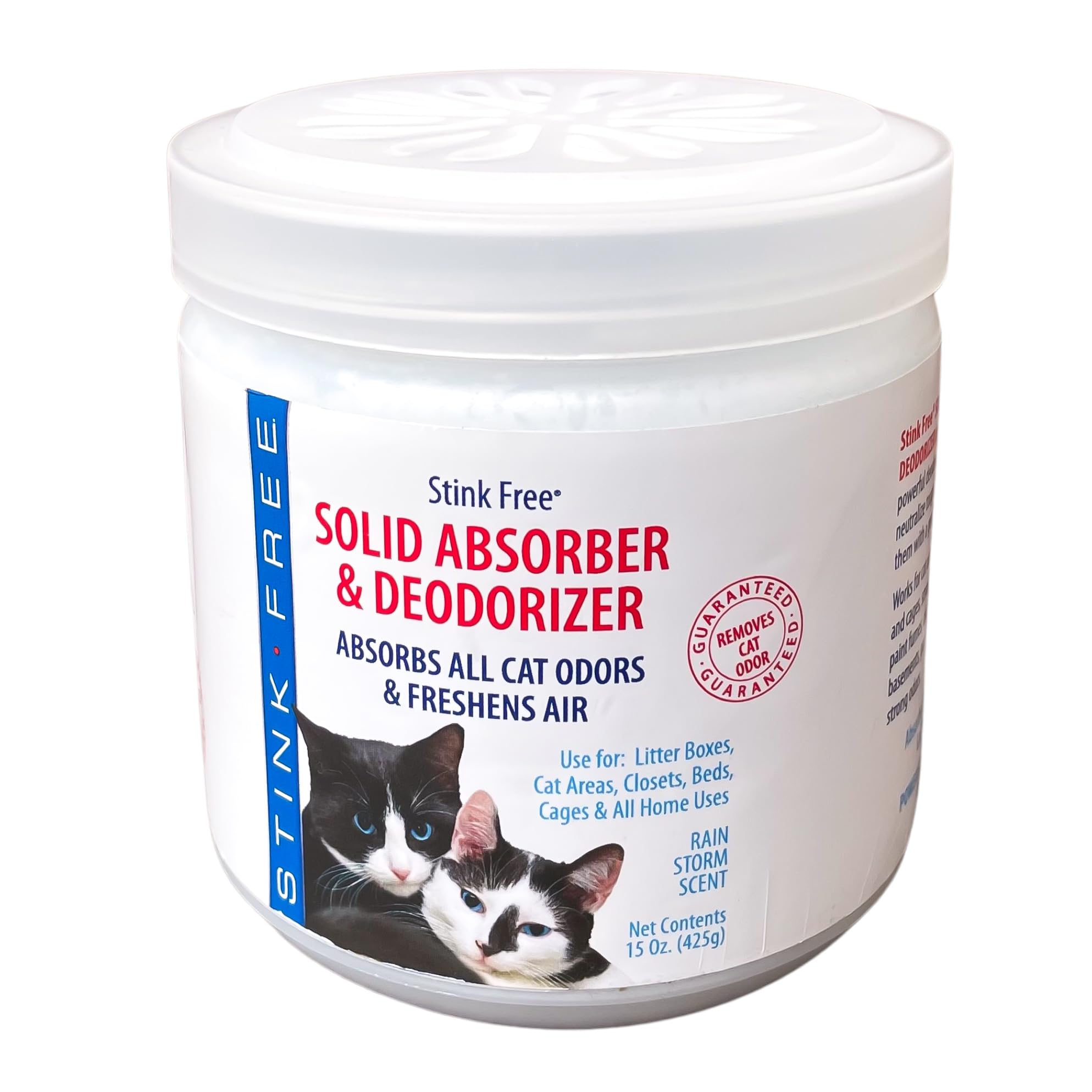 Cat Solid Freshener, Absorber & Deodorizer - Room Purifier, Bathroom Odor Eliminator, Basement, Bedroom, House, Office etc. 15 oz. Rainstorm Fragrance