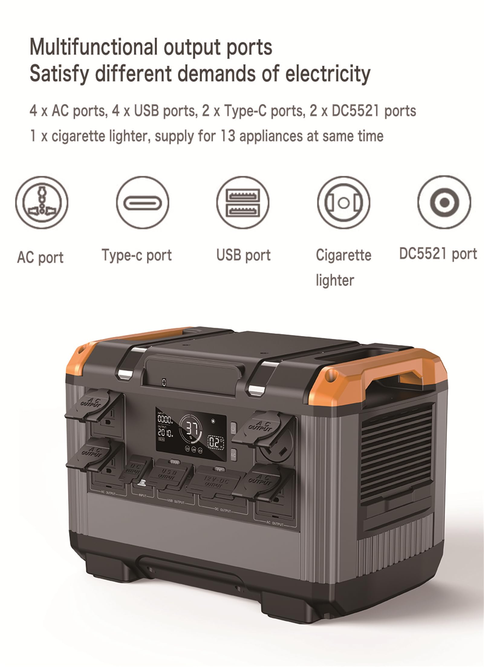 Centrale électrique Portable 2400 W, générateur de Centrale électrique Solaire 630 000 mAh/2 016 Wh avec Batterie LiFePo4, Sortie CA 110 V/220-230 V, pour Camping en Plein air à la