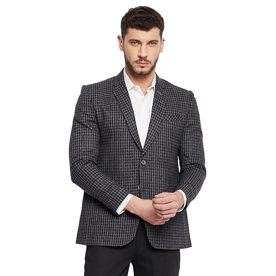 Duke Stardust Men Full Sleeve Checkered Blazer