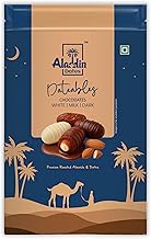 Aladdin Dates Dateables Assorted Chocodates 250g | Milk, Dark & White Chocolate Coated Dates | Filled with Crunchy Roasted Almonds | Premium Dry Fruit Chocolate Pack