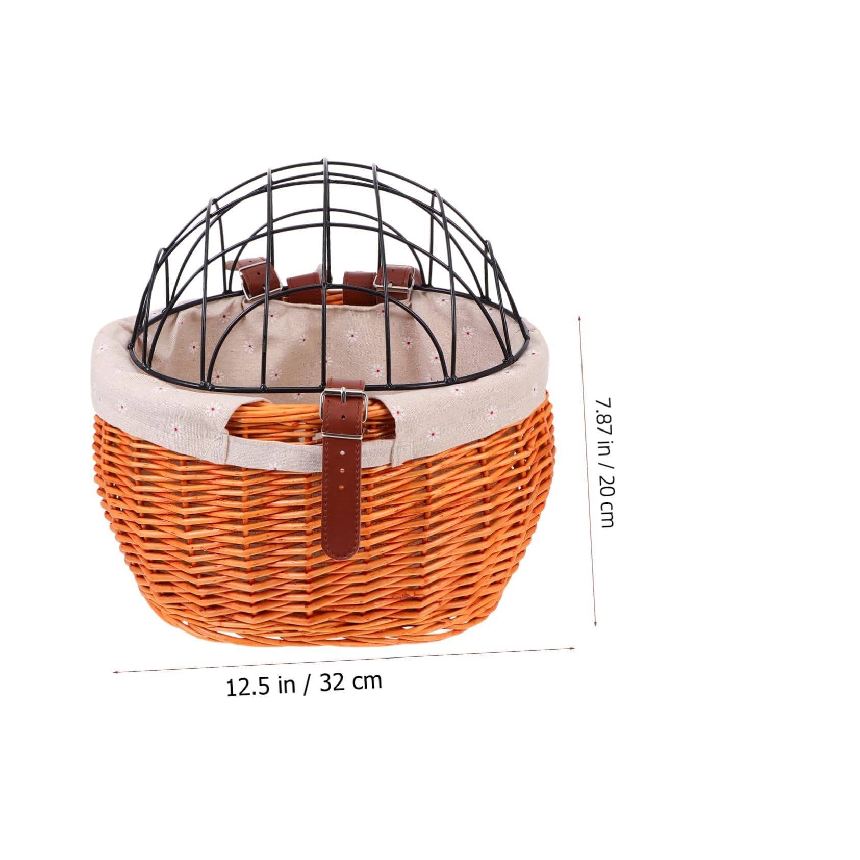 OSOLADY 1PC Sturdy Woven Bike Basket for Pets Durable Rattan Storage Basket for Cycling Honey Color Random Lining for Random Color