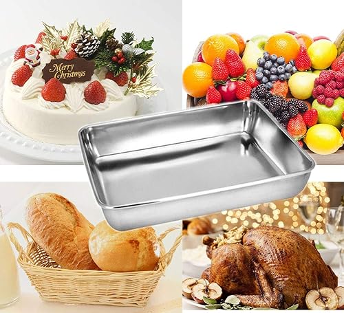 Miniatura 5 de Old Tjikko Bandeja de 14.2 x 11 pulgadas, bandeja de acero inoxidable 304, antiadherente para horno, tostadora, galletas y asados, apta para