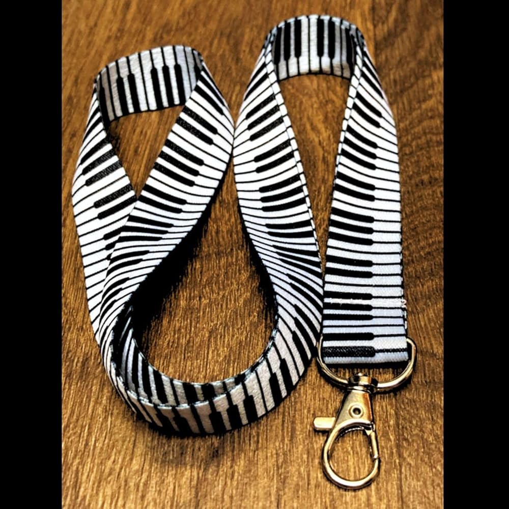 Amazon.com: Music Themed Lanyard Key Chain Id Badge Holder (Piano
