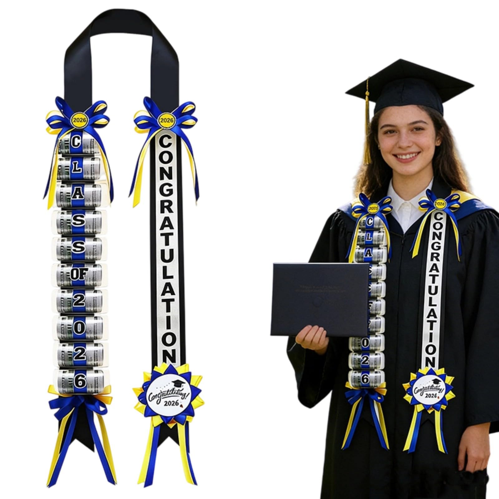 Meiliyizu Money Holder Adjustable Ribbon Wreath for Ceremony Decorations and Money Owner Belt