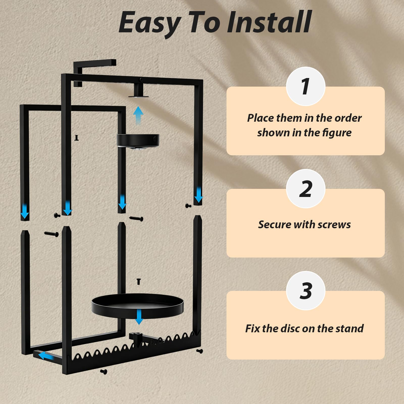 Lot de 2 supports de plantes suspendus en métal avec télécommande, cadre photo, support mural avec lumière de croissance, support mural pour fleurs, plantes, jardin, balcon (2 pièces)