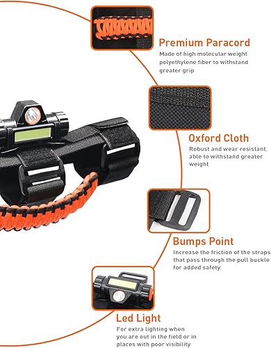 Miniatura 5 de Savadicar - 2 asas de agarre para barra antivuelco con luz LED, asas de agarre para vehículo, accesorios de interior, color azul