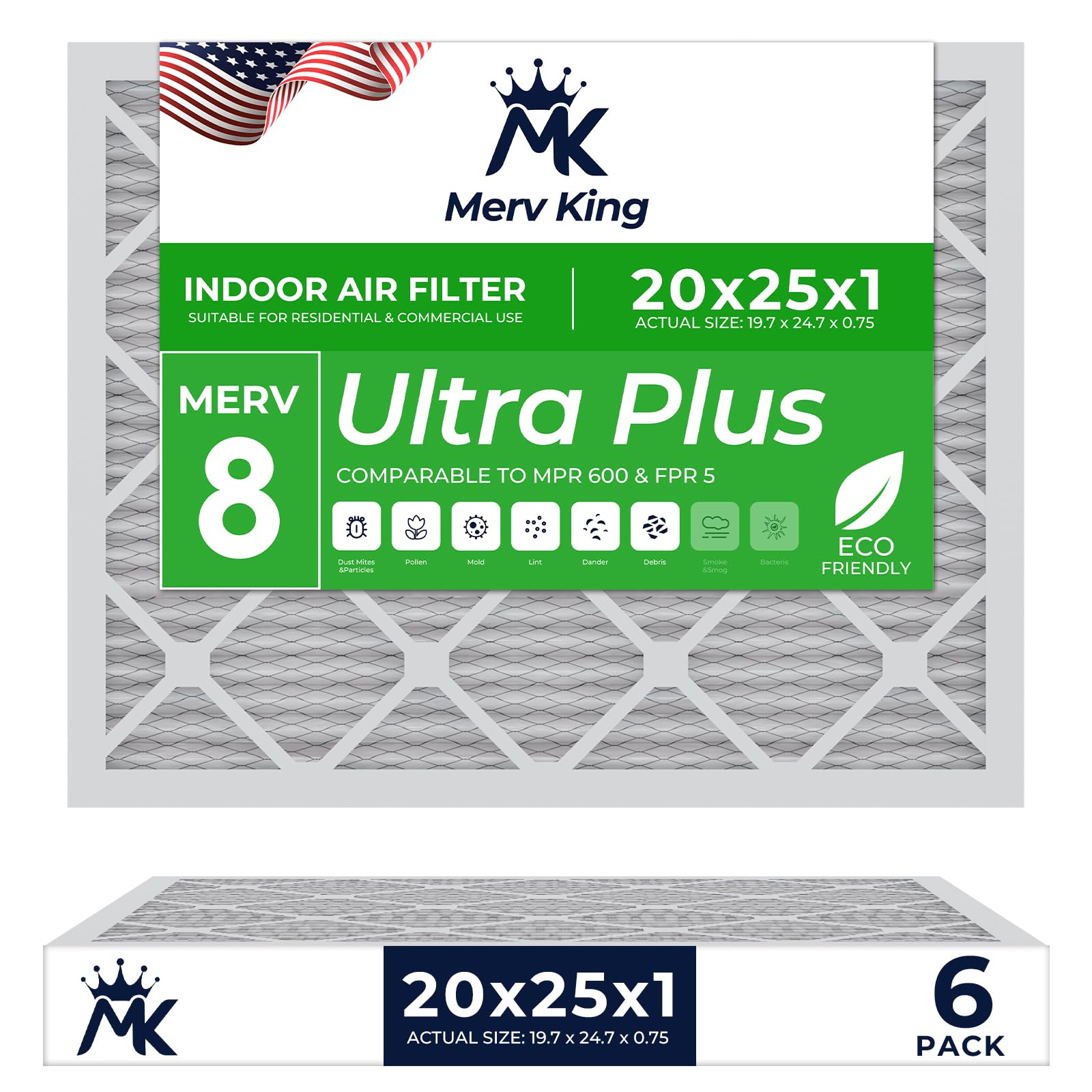 MervKing MERV 8 Filter 6-Pack