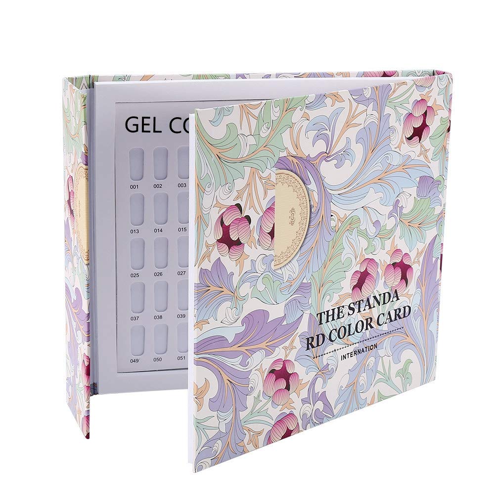 FILFEEL 120 palos pantalla de arte de uñas esmalte de uñas tarjeta de color placas gel de uñas tarjeta de color esmalte de uñas gráfico de visualización libro estante de exhibición de arte de uñas