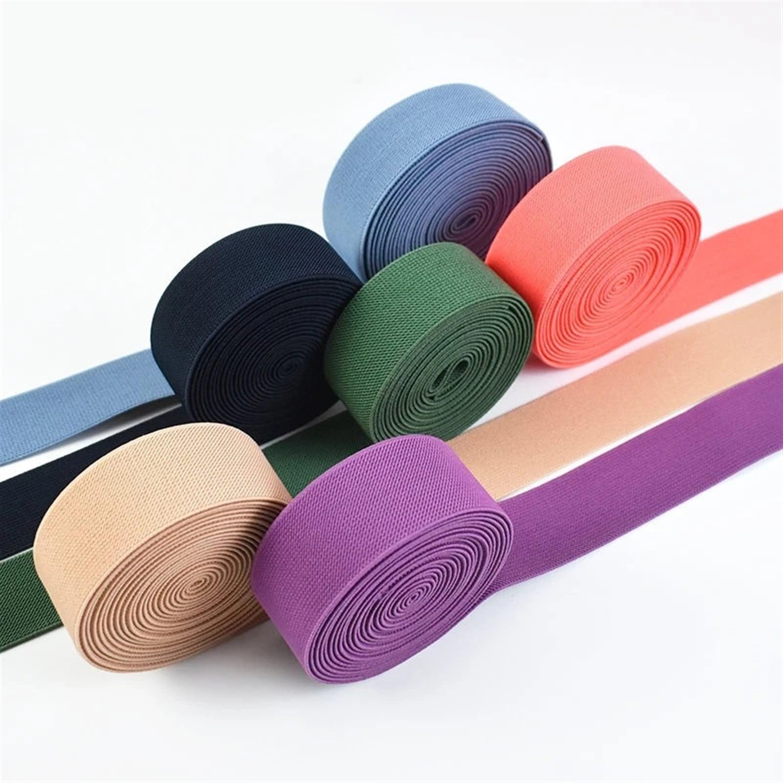 Flaches Elastikband, 2/5/10M 38mm farbige elastische Bänder verdicken Gummiband for Kleidung Kleid Hosen Gürtel Band DIY Handwerk Nähzubehör elastisch for Nähen(Dark Green,10METERS-38MM)