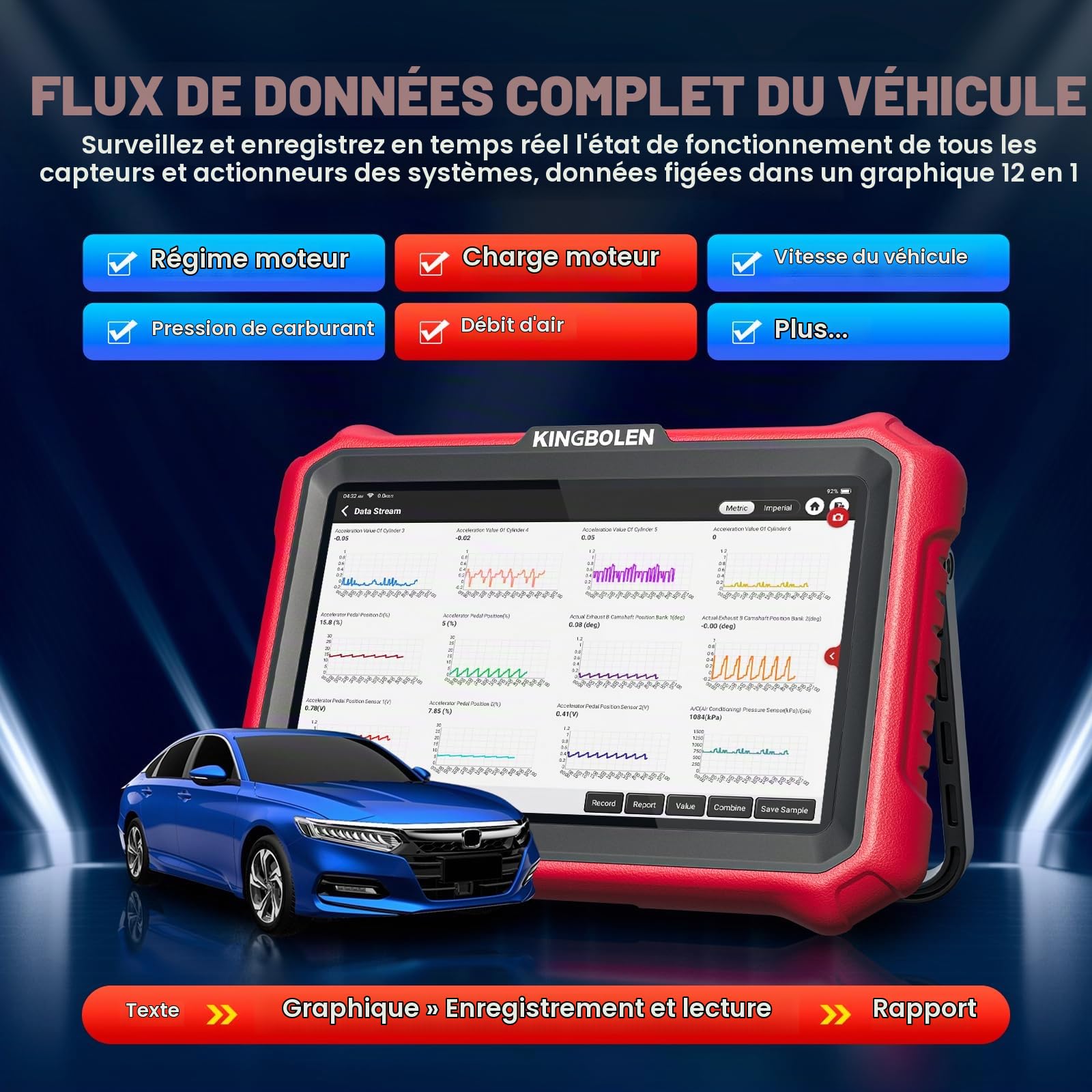 KINGBOLEN K8 Pro Valise Diagnostic Auto Multimarque, OBD2 Diagnostic Français pour système Complet avec 42+ Service, ECU Coding, Contrôle Bidirectionnel, CANFD＆DOIP, Mises à Jour gratuites à Vie