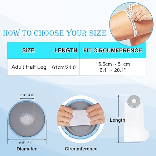 Miniatura 3 de Fundas de fundición para piernas para adultos, cubierta impermeable para piernas, protector de pie hermético para piernas rotas, rodilla, pie,