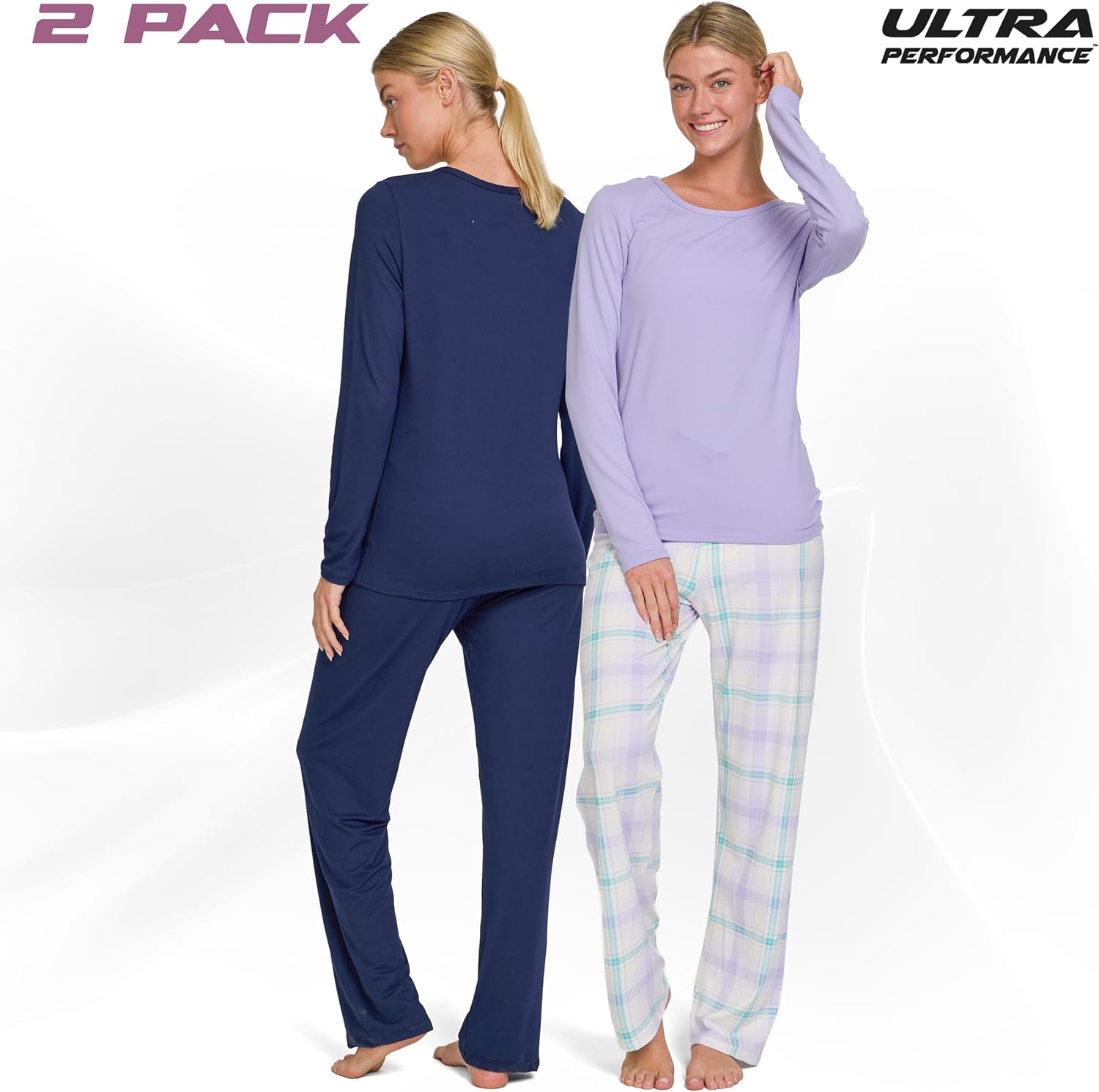 Ultra Performance 2 Pack Womens PJ Pajama Sets PJ’s Pajamas Pants Set's Ladies Soft Lounge Pjs Pajama’s For Women Set - Image 2