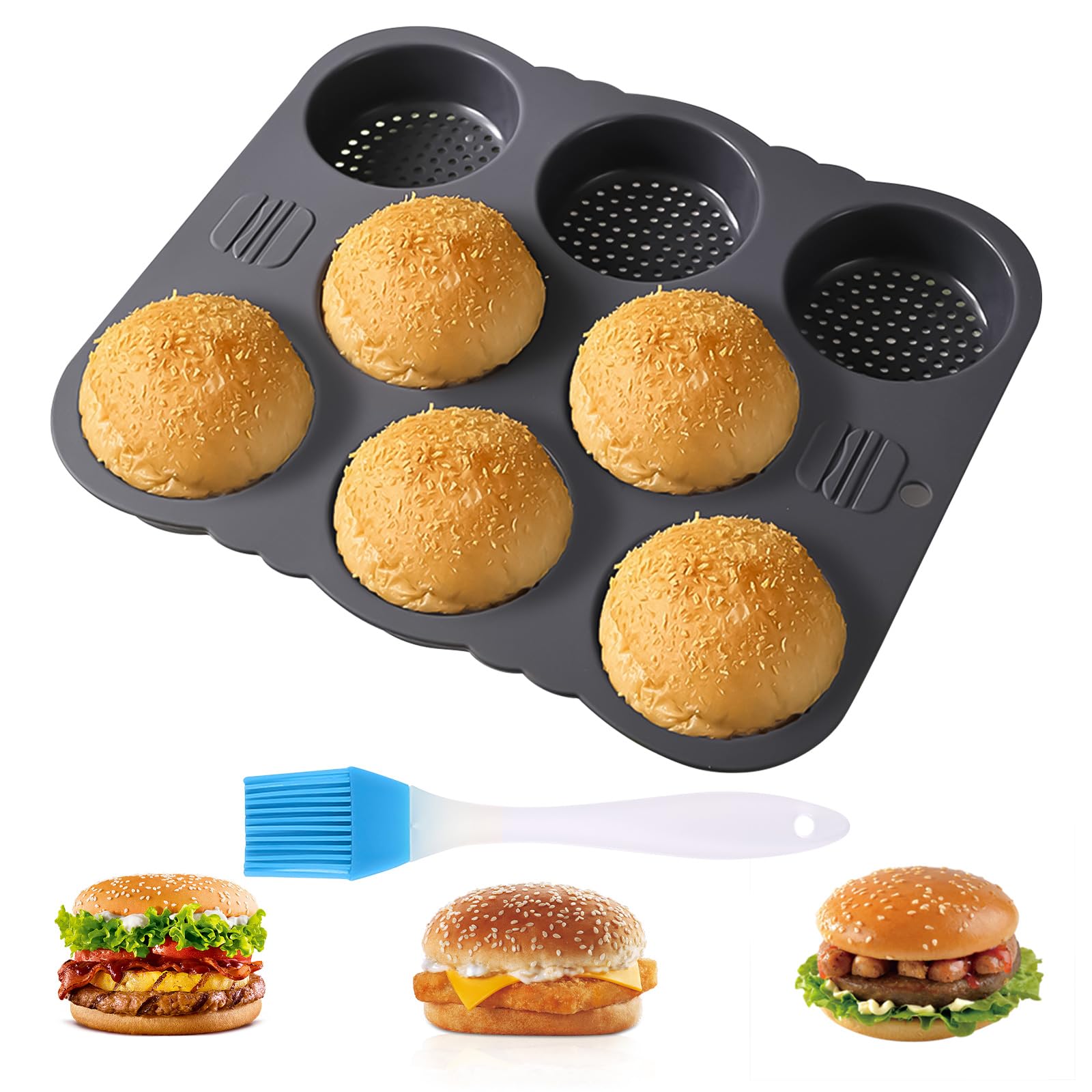 Stampo Per Hamburger A 8 Fori, Stampo Rotondo In Silicone, Diametro 8