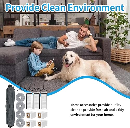 Miniatura 7 de Paquete de 18 accesorios L20 Ultra compatibles con aspiradora Dreame L20 Ultra, 1 cepillo principal, 6 cepillos laterales, 3 filtros, 4 bolsas de