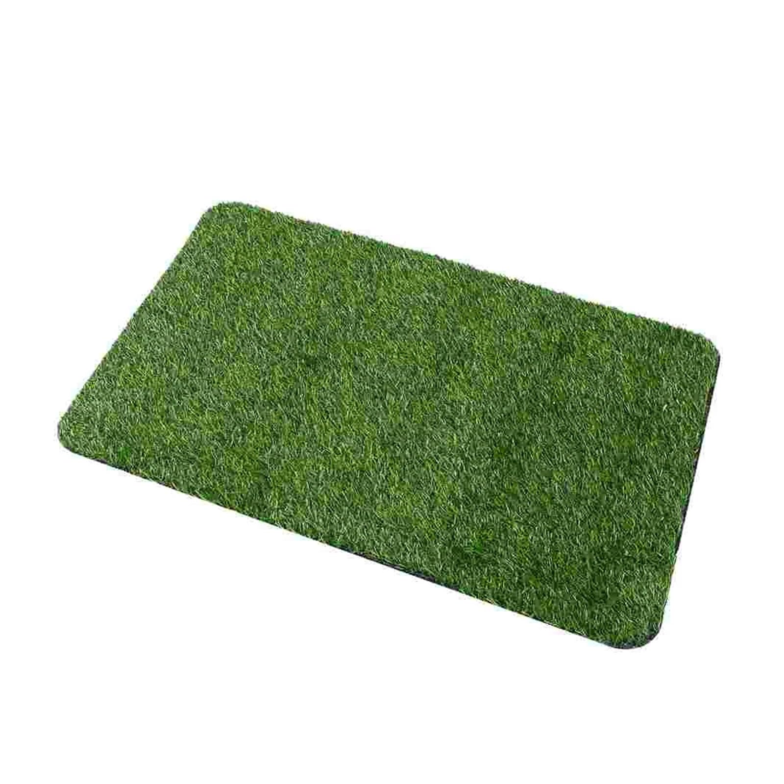 Tapis de salle de bain en gazon naturel vert : lot de 3 paillassons antidérapants intérieur