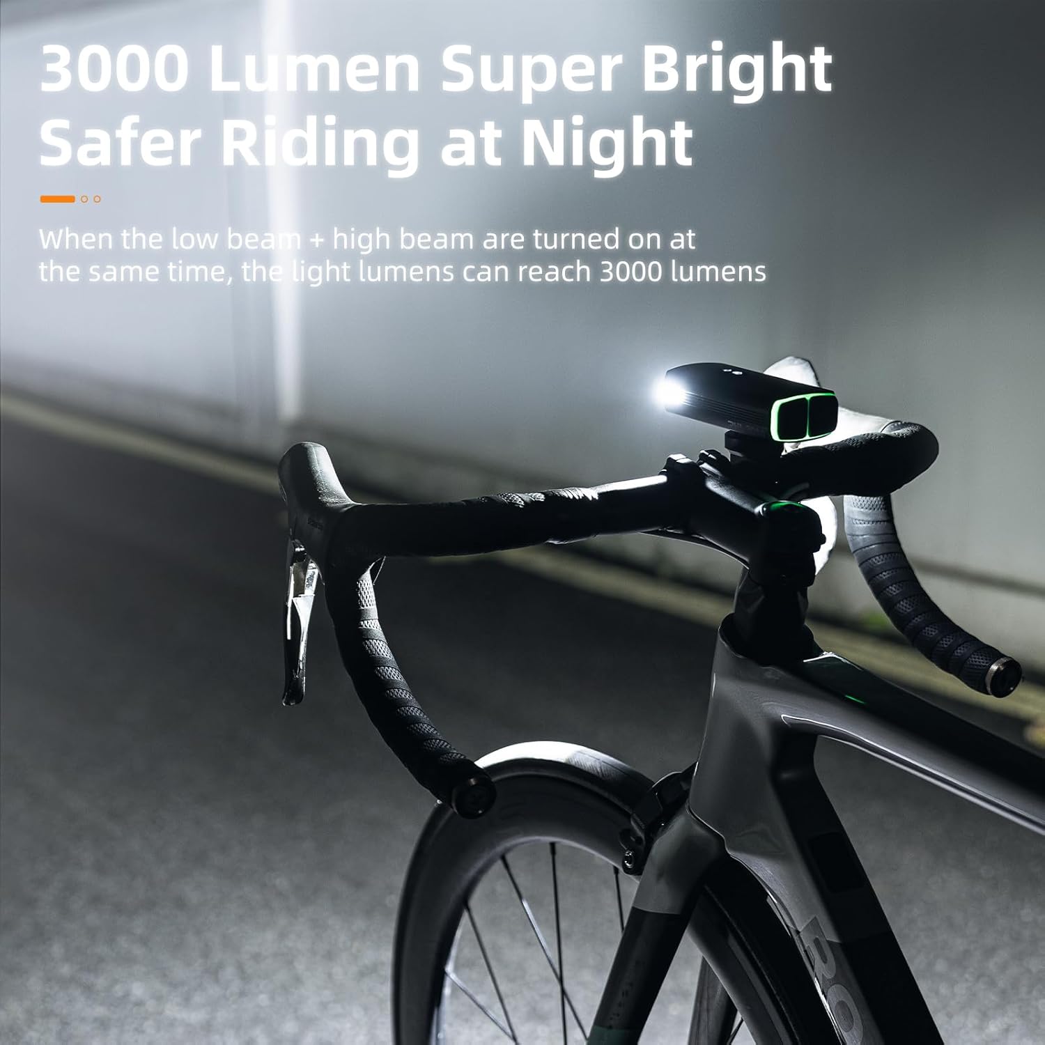 ROCKBROS Bike Lights 10000mAh USB-C Rechargeable Bike Lights for Night riding-3000 Lumens Bright Bicycle Lights-Over 24 Hours Runtime - IPX6 Waterproof Bike Headlight