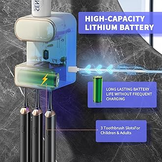 Automatic Toothpaste Dispenser,Wall Mounted Electric Toothpaste Dispenser with 3 Toothpaste Slots,Toothpaste Dispenser for Kids and Adults (Beige)