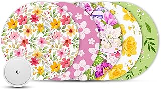 Libre 2 Plus Sensor Covers Waterproof,10 Pack Breathable & Flexible Full Covers for Libre 2 & Lingo,Hypoallergenic & Latex-Free Patches for Long Stay Protection,Diverse Floral