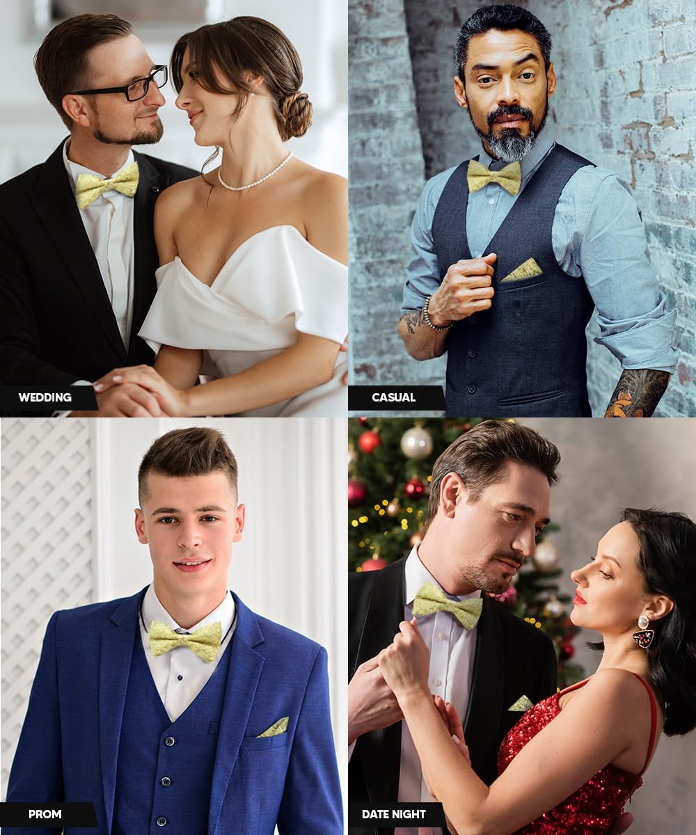 Rhinestone Bowtie & Pocket Square Set