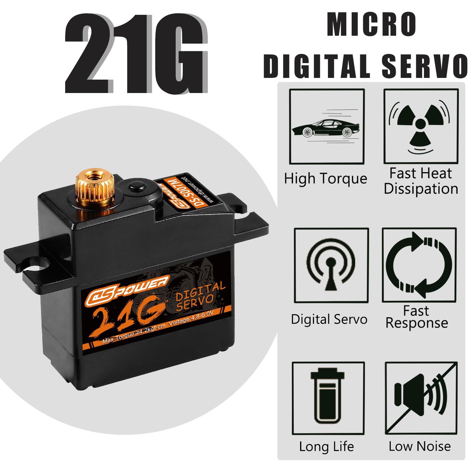 Amazon | DSPOWER 2個 21G ミニデジタルサーボ ステアリングギア