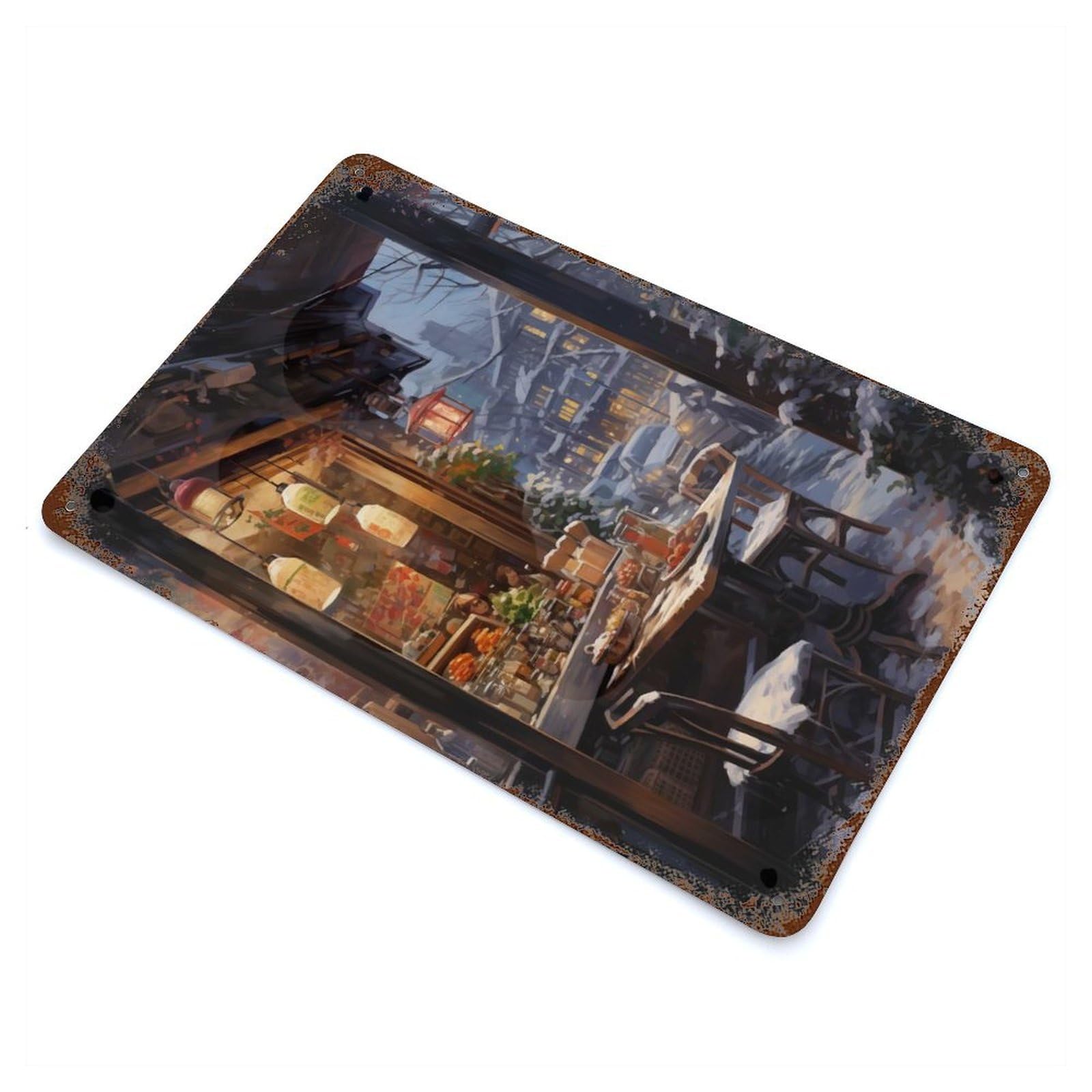 Tokyo Japan Xmas Rusty Metal Tin Sign 11.8"x7.9", Ideal for Farmhouse, Kitchen And Entryway Decor
