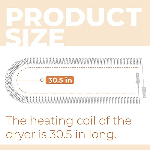 Miniatura 2 de Bobina del elemento calefactor del secador de Restring para Frigidaire Electrolux GE Kenmore 5300622034, PS451032 AP2135128 AH451032 EA451032