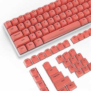 117 Key Custom PBT Keycap Set Double Shot OEM Profile for 61/68/87/98/100/104Key Compact TKL 60% or Full Size Cherry MX Gateron Kailh Outemu Cross Type Switch US Layout Mechanical Keyboard DIY(Red)