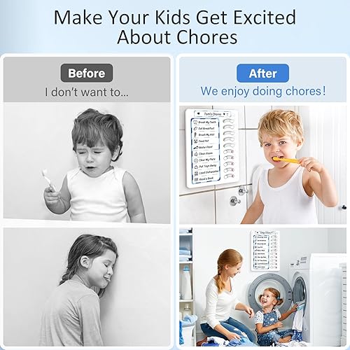 Miniatura 6 de Tabla de tareas para niños, tablero de tareas de borrado en seco, herramientas para TDAH para niños, lista de tareas de lista de verificación, tabla