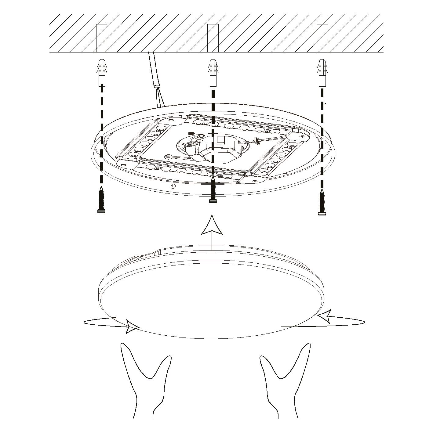 Eglo Plafonnier LED POGLIOLA-S, Ø 50 cm, lampe de plafond pour salon