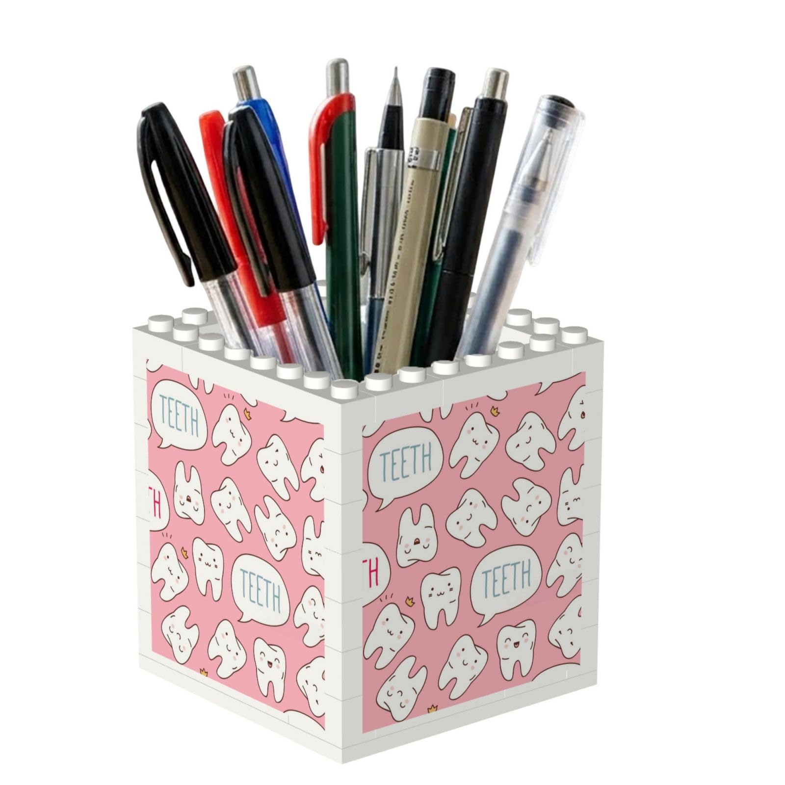 Poadnly Kawaii Dentist Teeth, Pen Pot Pencil Holder for Office Home School, Compact Desk Organiser for Office Stationery