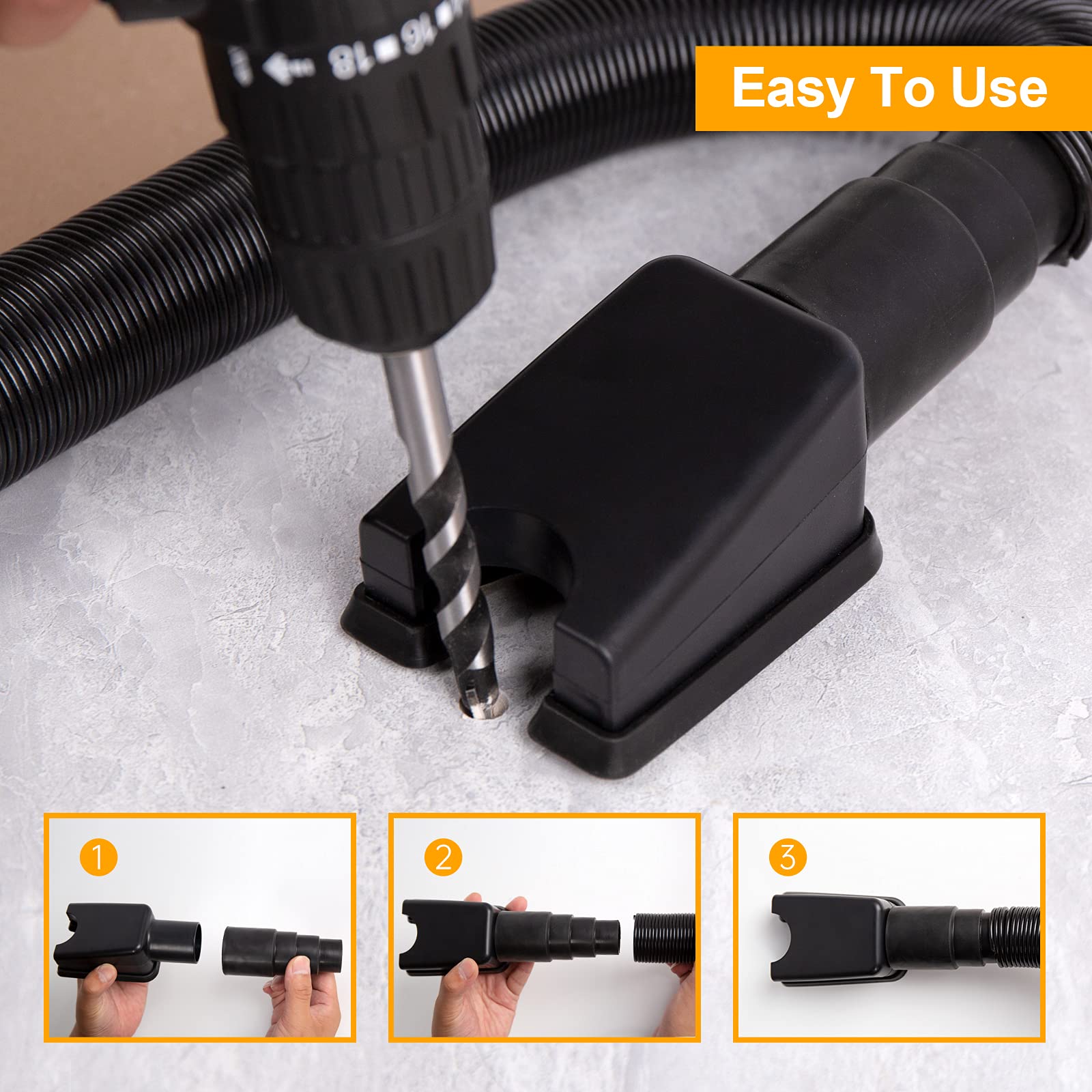 Hands-Free dust Collectors,Dust Collector Dust Extraction Tool,Effectively Remove Dust and Debris from Drill Hole 2