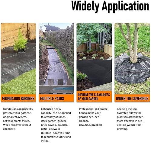 Laveve 3Ft X 50Ft Weed Barrier Landscape Fabric, 3.2Oz Premium Heavy-Duty Gardening Weed Control Mat, Ground Cover For Gardening, Farming #TOP4