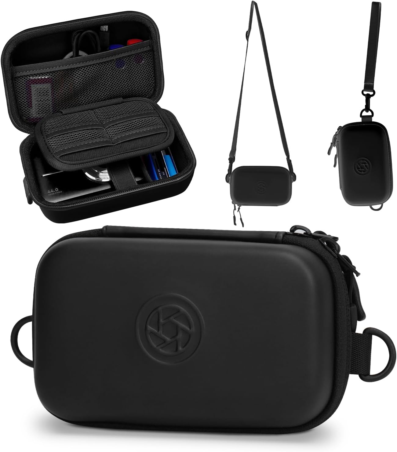 Camera Case for CAMKORY DC403 FHD 1080P, Kodak PIXPRO FZ55/FZ45 16MP Digital & Vlogging Cameras - Travel Storage Bag with Mesh for Batteries, Cable, Memory Card & Card Reader (Black)