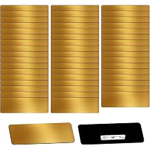 100 Pack Blank Name Tags with Pins - 3 x 1 in Plastic Name Tags for Retail Uniforms & Employee ID - Suitable for Laser Printers for Restaurants & OfficesGold,100 Pack