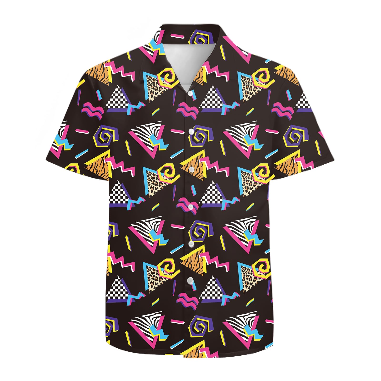 Mens Funny Hawaiian Shirts 3D Graphic Button Down Short Sleeve Tropical Holiday Beach Aloha Shirt