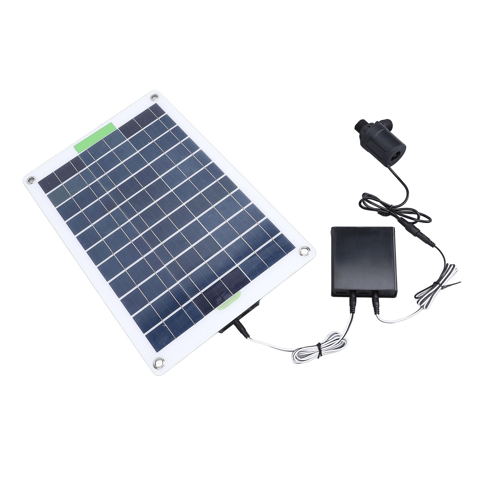 Bomba Solar de Agua Profesional con Panel Monocristalino 100W, Bomba de Fuente Solar de 5M de Altura y Caja de Almacenamiento de Energía para Jardín y Piscina - 3