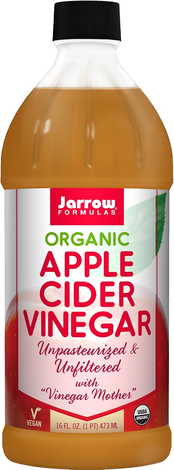 Jarrow Formulas Organic Apple Cider Vinegar, 5% Full Strength Acidity, 16 fl. Oz. (473 ml)