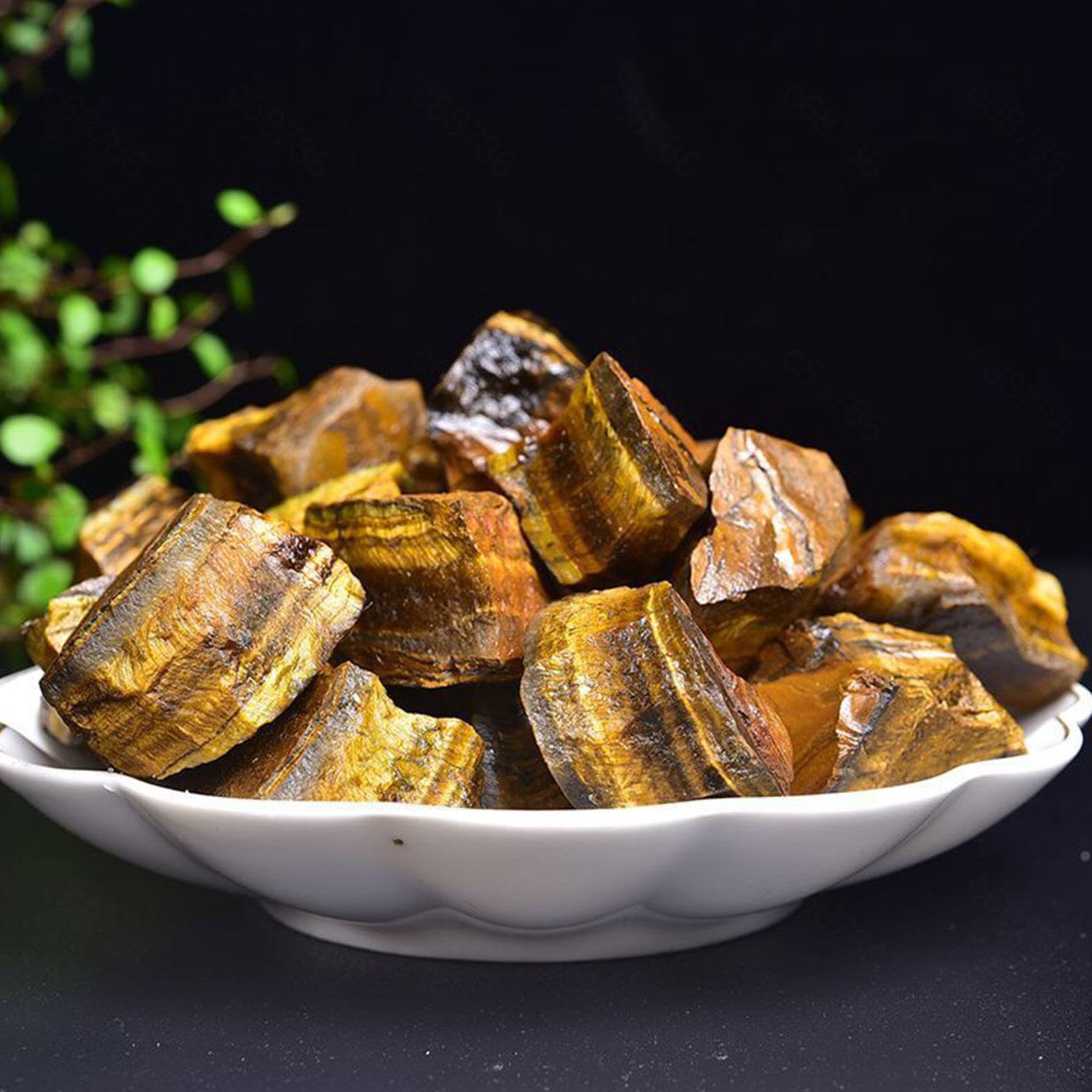 Piedra de Cristal de Ojos de Tigre Natural Sin Procesar de 2.2 Libras - Piedra Preciosa de Ojo de Tigre en Bruto - Rocas Irregulares Sin Pulir para Wicca y Energía Cristal Curativo,2-3cm