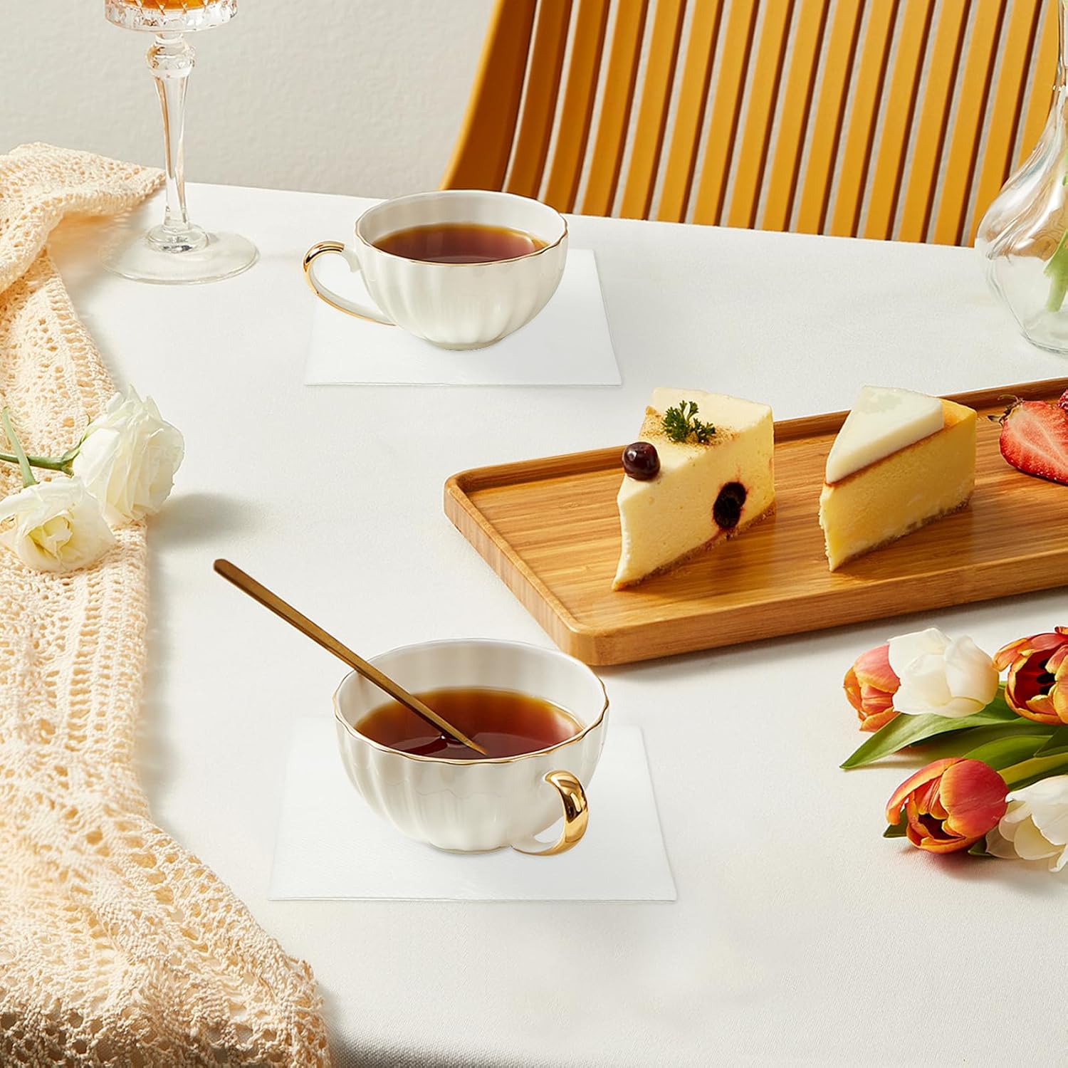 White Linen-Feel Beverage Napkins - 200PCS Disposable Cocktail Napkins, Soft & Absorbent, 1/4 Fold, 5" x 5" White Napkins Cloth for Bar, Café, Party, Wedding Or Event - Image 4