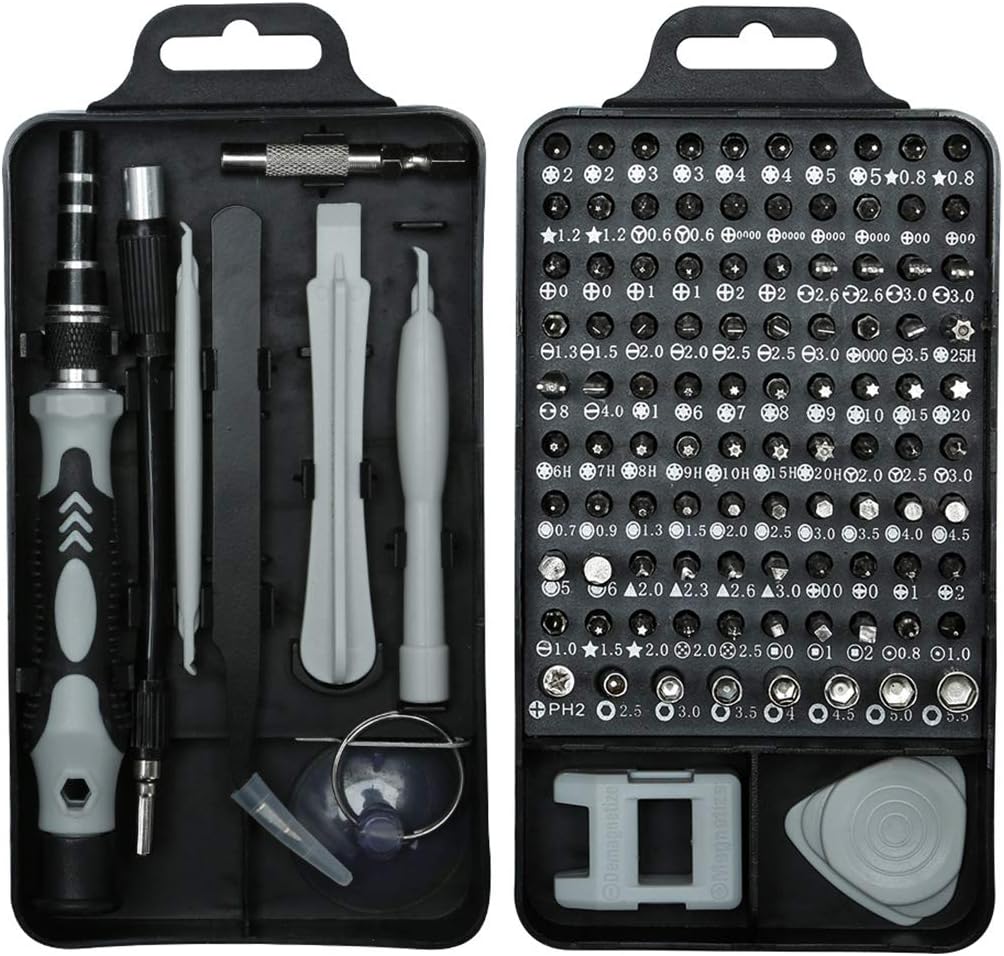 YuanKanJu MOOCi Mini Precision Screwdriver Set,115 in 1 Multi-Function Chrome Vanadium Steel, Professional Manual Repair Kit Magnetic Screwdriver Head for Mobile Phones,PC, Laptop, Glasses, Watches