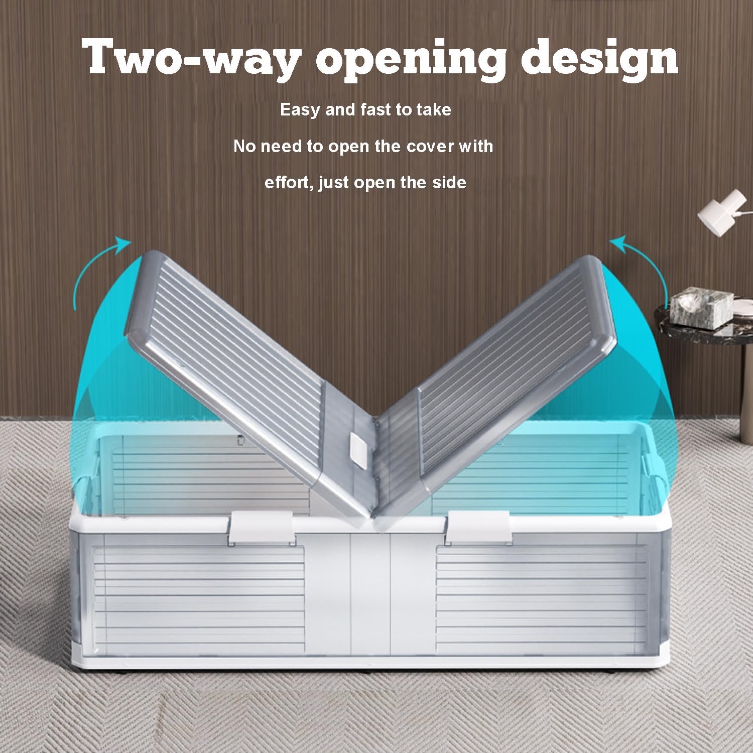 Under Bed Storage Containers with Wheels Foldable UnderBed Storage Organizer Drawer Rolling Under Bed Underbed Storage Cart for Home Office Clothes Shoes Bedding Books Toy Blanket,26cm