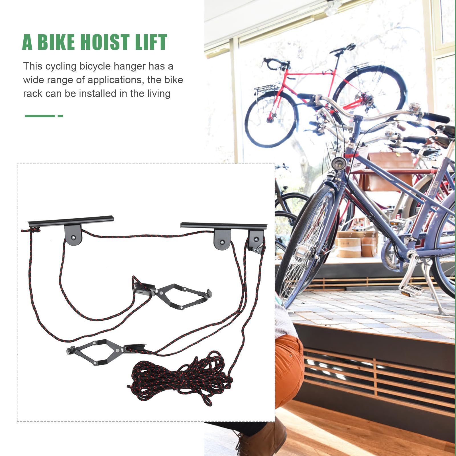 Soporte Colgante para Bicicleta Negro de Acero, Abs y PP | Montaje en Pared o Techo, Uso Interior, Diseño Estable y Ligero, Adecuado para Aficionados al Ciclismo Color Aleatorio