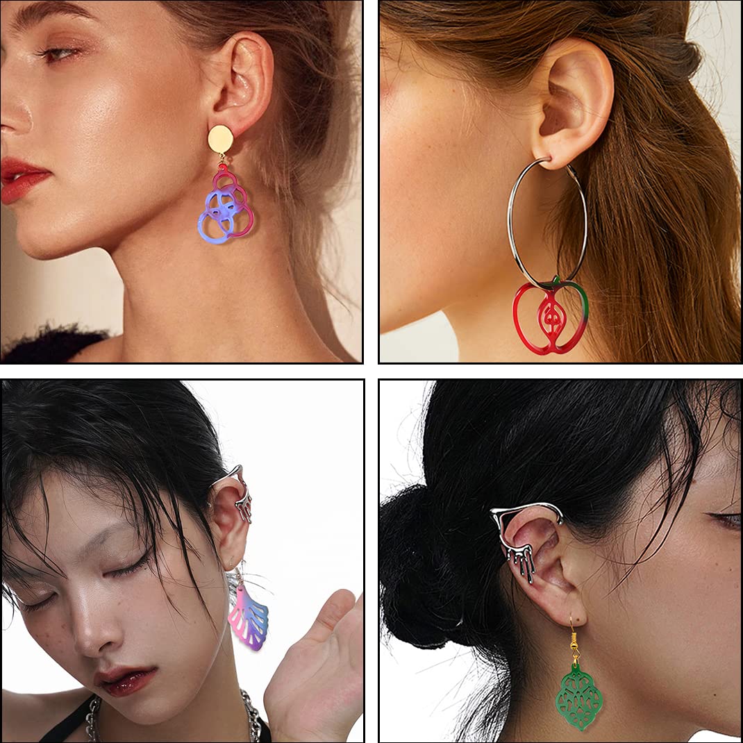 Moules En Silicone Pour Bijoux Résine - 2 Modèles Boucles D'oreilles, Formes Géométriques, Réutilisables, DIY Créatif
