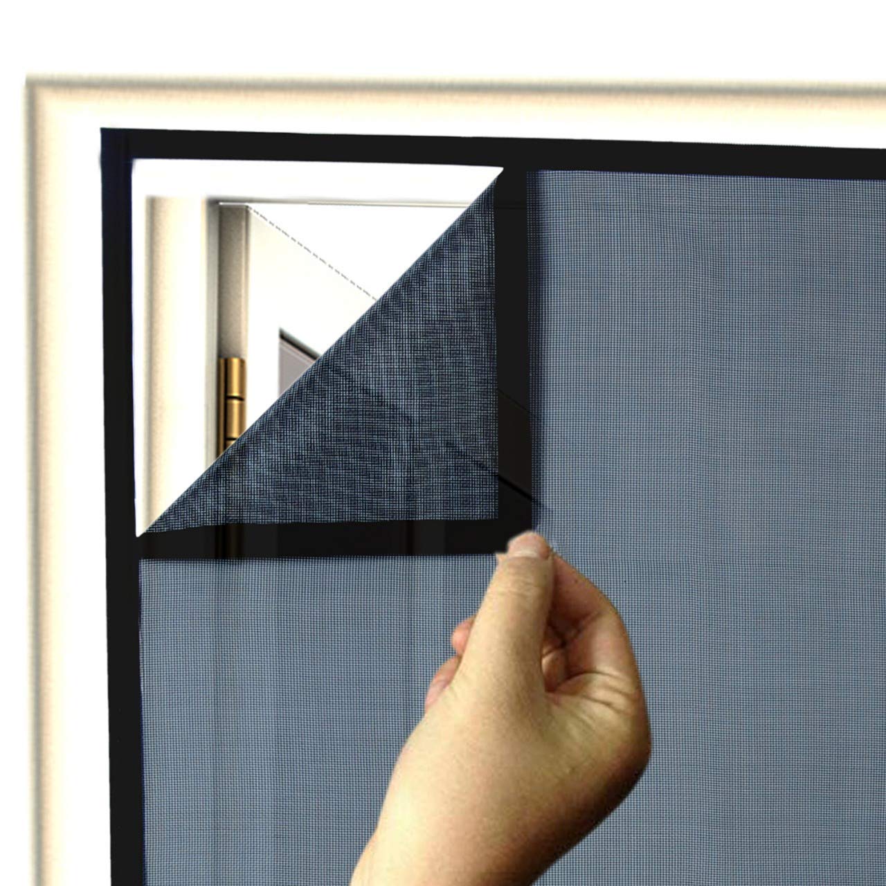 TAVASYA 200 GSM_Stitched_Ready to Install_Fiber Glass Mosquito Net for Windows_90 X 120 Cms_Grey_with Self Adhesive Hook Tape and Cutter TE3 (B0958PB6P3) Amazon Price History, Amazon Price Tracker